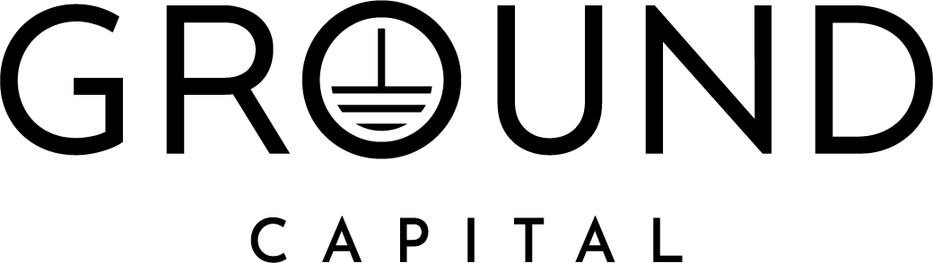 Ground Capital logo with stylized letter O containing horizontal and vertical lines.