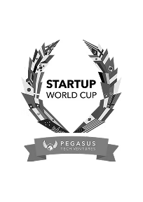 Startup World Cup logo with a laurel wreath and Pegasus Tech Ventures wordmark.